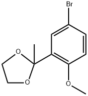 5-溴-2-甲氧基苯乙酮缩乙二醇 结构式