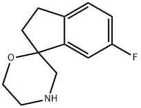 6-fluoro-2,3-dihydrospiro[indene-1,2'-morpholine 结构式