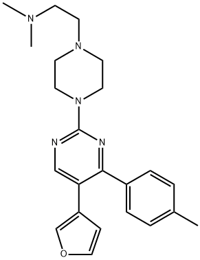 2-(4-(5-(FURAN-3-YL)-4-(P-TOLYL)PYRIMIDIN-2-YL)PIPERAZIN-1-YL)-N,N-DIMETHYLETHANAMINE 结构式