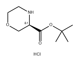 3-Morpholinecarboxylic acid, 1,1-dimethylethylester,hydrochloride,(3R)- 结构式