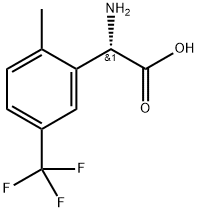 (2S)-2-amino-2-[2-methyl-5-(trifluoromethyl)phenyl]acetic acid 结构式