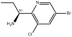 (S)-1-(5-bromo-3-chloropyridin-2-yl)propan-1-amine 结构式