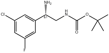 (S)-(2-氨基-2-(3-氯-5-氟苯基)乙基)氨基甲酸叔丁酯 结构式