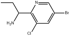 1-(5-bromo-3-chloropyridin-2-yl)propan-1-amine 结构式