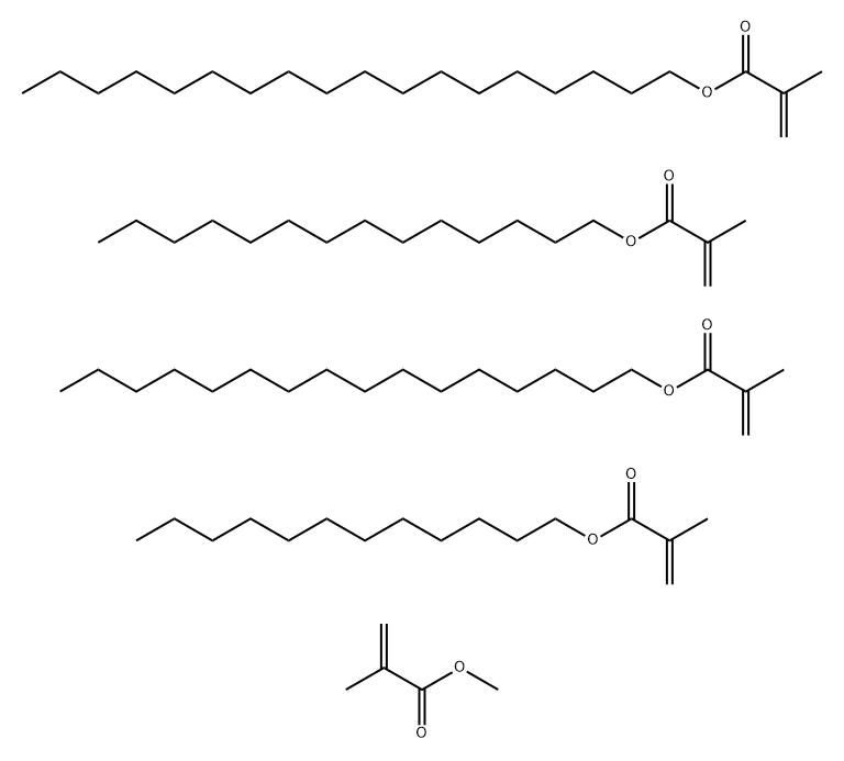 2-Propenoic acid, 2-methyl-, dodecyl ester, polymer with hexadecyl 2-methyl-2-propenoate, methyl 2-methyl-2-propenoate, octadecyl 2-methyl-2-propenoate and tetradecyl 2-methyl-2-propenoate 结构式