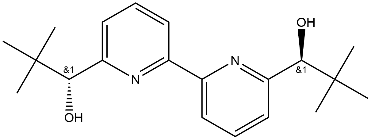 [2,2'-Bipyridine]-6,6'-dimethanol, α6,α6'-bis(1,1-dimethylethyl)-, (α6R,α6'S)-rel- 结构式