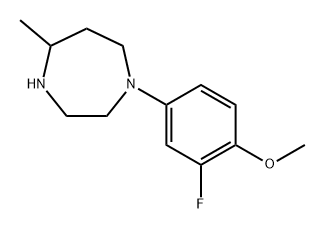 1-(3-氟-4-甲氧基苯基)-5-甲基-1,4-二氮杂 结构式