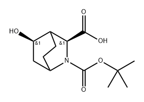 (1S,3S,4S,5R)-2-(叔-丁氧羰基)-5-羟基-2-氮杂二环[2.2.2]辛烷-3-羧酸 结构式