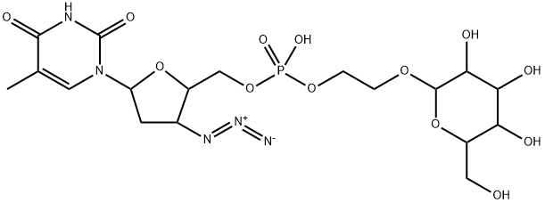 2-(mannopyranosidyl)ethyl 3'-azido-3'-deoxy-5'-thymidinyl phosphate 结构式