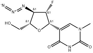 1-methyl-5-(3-azido-2,3-dideoxy-2-fluoro-beta-arabinofuranosyl)uracil 结构式