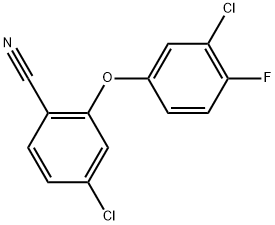 4-Chloro-2-(3-chloro-4-fluorophenoxy)benzonitrile 结构式