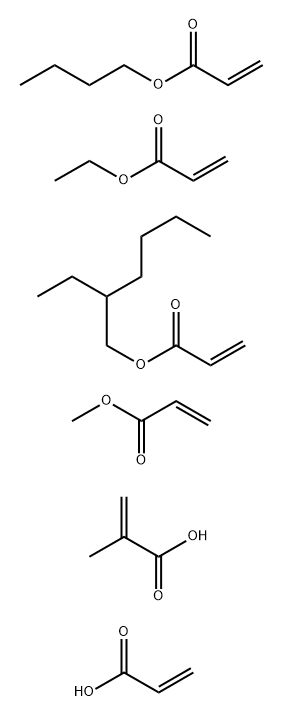 2-Propenoic acid, 2-methyl-, polymer with butyl 2-propenoate, 2-ethylhexyl 2-propenoate, ethyl 2-propenoate, methyl 2-propenoate and 2-propenoic acid 结构式