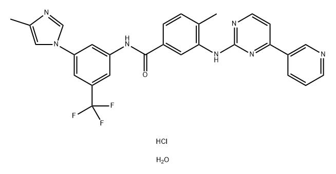 化合物 NILOTINIB DIHYDROCHLORIDE DIHYDRATE 结构式