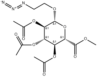 2-叠氮基乙基2,3,4-三-O-乙酰基-Β-D-吡喃葡萄糖醛酸甲酯 结构式