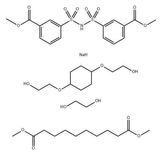 Decanedioic acid, dimethyl ester, polymer with 2,2'-[1,4-cyclohexanediylbis(oxy)]bis[ethanol], dimethyl 3,3'-[iminobis(sulfonyl)]bis[benzoate] sodium salt and 1,2-ethanediol 结构式