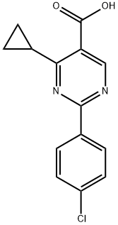 2-(4-氯苯基)-4-环丙基嘧啶-5-羧酸 结构式