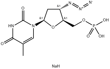 3'-Azido-3'-deoxythymidine 5'-monophosphate sodium salt 结构式