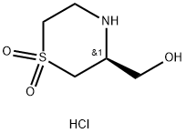 (S)-3-(羟甲基)硫代吗啉1,1-二氧化物盐酸盐 结构式