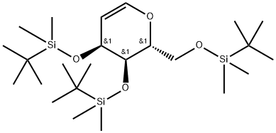 D-ribo-Hex-1-enitol, 1,5-anhydro-2-deoxy-3,4,6-tris-O-[(1,1-dimethylethyl)dimethylsilyl]- 结构式