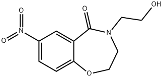 4-(2-hydroxyethyl)-7-nitro-3,4-dihydrobenzo[f][1,4]oxazepin-5(2H)-one 结构式