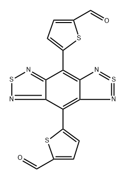 4,8-二(5-醛基噻吩-2-基)苯并[1,2-C:4,5-C']双([1,2,5]噻二唑) 结构式