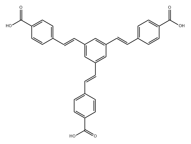 4,4',4''-((1E,1'E,1''E)-BENZENE-1,3,5-TRIYLTRIS(ETHENE-2,1-DIYL))TRIBENZOIC ACID 结构式