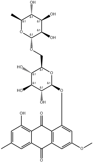 大黄素甲醚-8-O-芸香糖苷 结构式