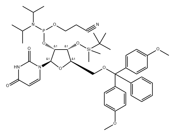 3'-TBDMS-RU 亚磷酰胺单体 结构式