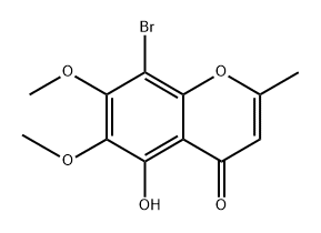 8-溴-5-羟基-6,7-二甲氧基-2-甲基-4H-色烯-4-酮 结构式