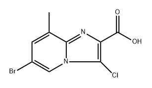 6-bromo-3-chloro-8-methylimidazo[1,2-a]pyridine-2-carboxylic acid 结构式
