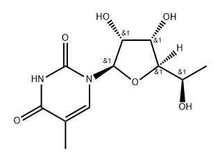 5'(R)-C-Methyl-5-methyluridine 结构式