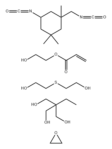 1,3-Propanediol, 2-ethyl-2-(hydroxymethyl)-, polymer with 5-isocyanato-1-(isocyanatomethyl) -1,3,3-trimethylcyclohexane, oxirane and 2,2'-thiobis[ethanol], 2-hydroxyethyl acrylate-blocked 结构式