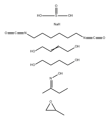 Sulfurous acid, monosodium salt, polymer with 1,4-butanediol, 2-butene-1,4-diol, 1,6-diisocyanatohexane and methyloxirane, Me Et ketone oxime-blocked 结构式