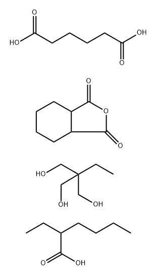 Hexanedioic acid, polymer with 2-ethyl-2-(hydroxymethyl)-1,3-propanediol and hexahydro-1,3-isobenzofurandione, 2-ethylhexanoate 结构式