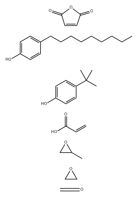 2-Propenoic acid, polymer with 4-(1,1-dimethylethyl)phenol, formaldehyde, 2,5-furandione, methyloxirane, 4-nonylphenol and oxirane 结构式