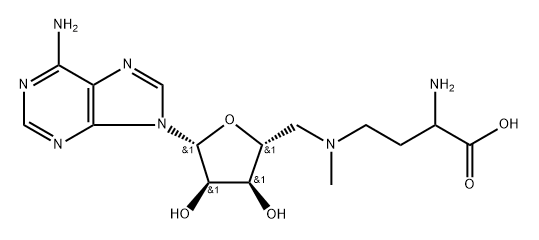 2-Amino-4-[[(2R,3S,4R,5R)-5-(6-aminopurin-9-yl)-3,4-dihydroxyoxolan-2-yl]methyl-methylamino]butanoic acid 结构式