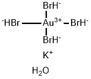 Potassium tetrabromoaurate(III) hydrate 结构式