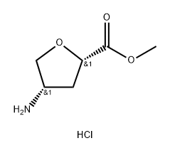 (2S,4S)-4-氨基四氢呋喃-2-甲酸甲酯盐酸盐 结构式