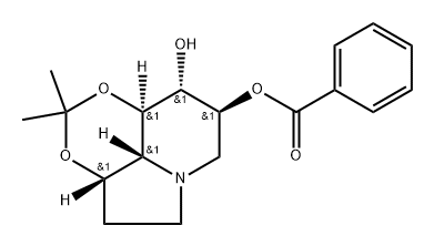 1,3-Dioxino4,5,6-hiindolizine-8,9-diol, octahydro-2,2-dimethyl-, 8-benzoate, 3aS-(3a.alpha.,8.alpha.,9.beta.,9a.beta.,9b.alpha.)- 结构式