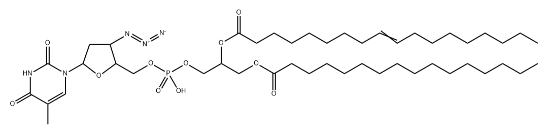 3'-azido-3'-deoxythymidine monophosphate diglyceride 结构式