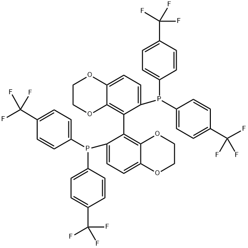 1,1'-[(5R)-2,2',3,3'-四氢[5,5'-联-1,4-苯并二噁烷]-6,6'-二基]双[1,1-双[4-(三氟甲基)苯基]膦 结构式