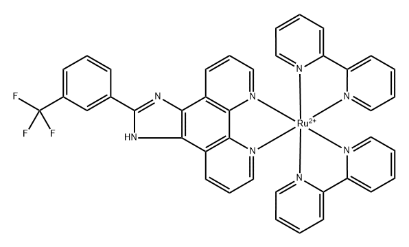 -[bisbipyridyl(2-(3-trifluoroMethylphenyl)iMidazole[4,5f][1,10]phenanthroline)] rutheniM(II) perchlorate 结构式