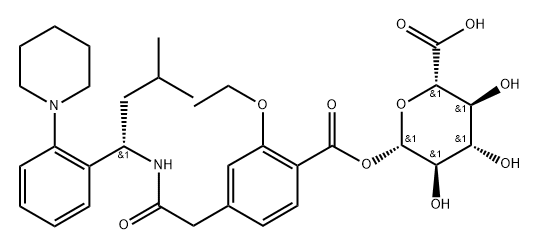 瑞格列奈酰基-β-D-葡糖醛酸 结构式