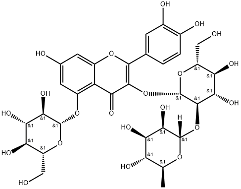 QUERCETIN-3-O-[ALPHA-L-RHAMNOSE-(1→2)-BETA-D-GLUCOPYRANOSYL]-5-O-BETA-D-GLUCOPYRANOSIDE 结构式