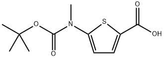 5-N-叔丁氧羰基-5-N-甲基氨基-2-噻吩甲酸 结构式