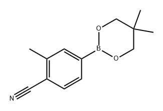 4-(5,5-dimethyl-1,3,2-dioxaborinan-2-yl)-2-methylbenzonitrile 结构式