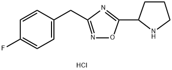 3-[(4-氟苯基)甲基]-5-(吡咯烷-2-基)-1,2,4-噁二唑盐酸盐 结构式