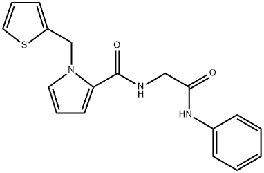 N-(2-氧代-2-(苯基氨基)乙基)-1-(噻吩-2-基甲基)-1H-吡咯-2-甲酰胺N-(2-氧代-2-(苯氨基-)乙基)-1-(噻吩-2-基甲基)-1H-吡咯-2-甲酰胺 结构式