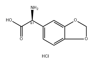 1,3-Benzodioxole-5-acetic acid, α-amino-, hydrochloride (1:1), (αS)- 结构式