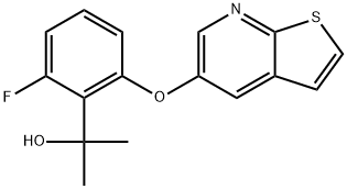 2-(2-fluoro-6-{thieno[2,3-b]pyridin-5-yloxy}phenyl)
propan-2-ol 结构式